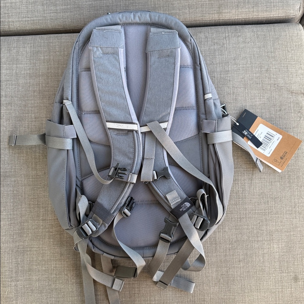 The North Face Gray Backpack with Light Blue Trim - Picture 3 of 4